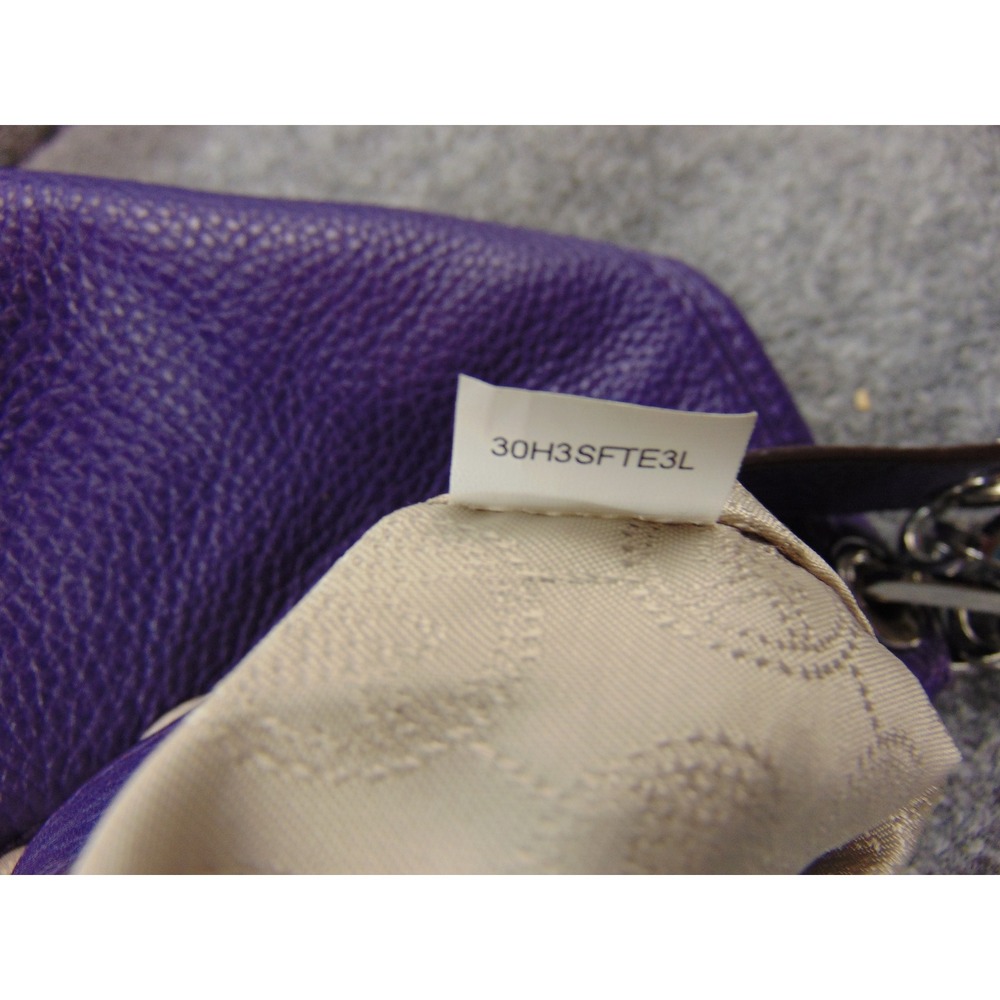 Michael Kors Fulton Large Hobo Purple Pebbled Leather Bag Purse 30H3SFTE3L - Picture 14 of 16